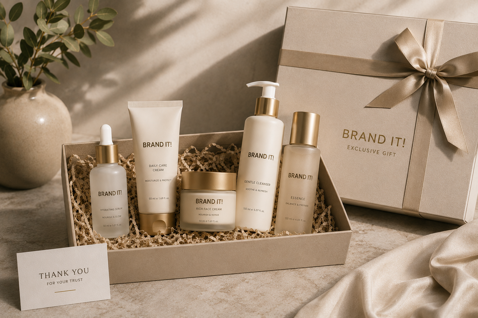 Exklusive Geschenkbox mit Handcreme und Lippenpflege als Corporate Gift für Kunden, Mitarbeitende und Geschäftspartner.